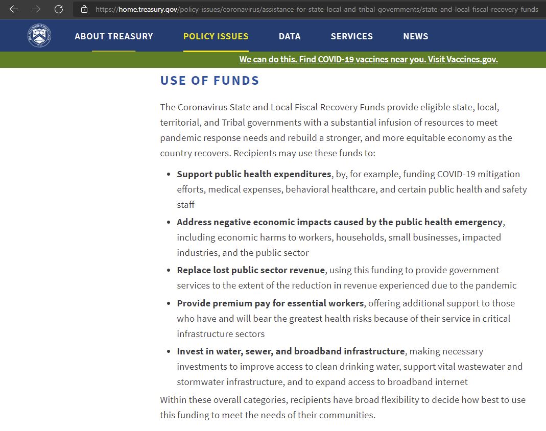 US Treasury COVID
